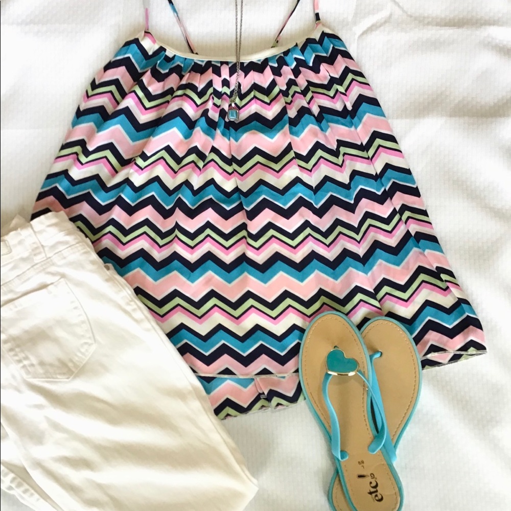 Multicolored flurred blouse